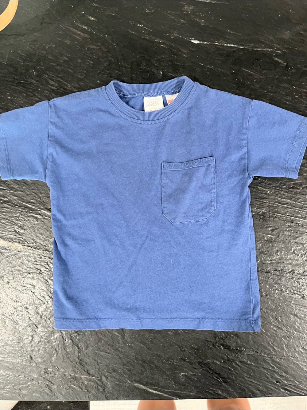Zara Kids Solid Royal Blue Pocket Tee